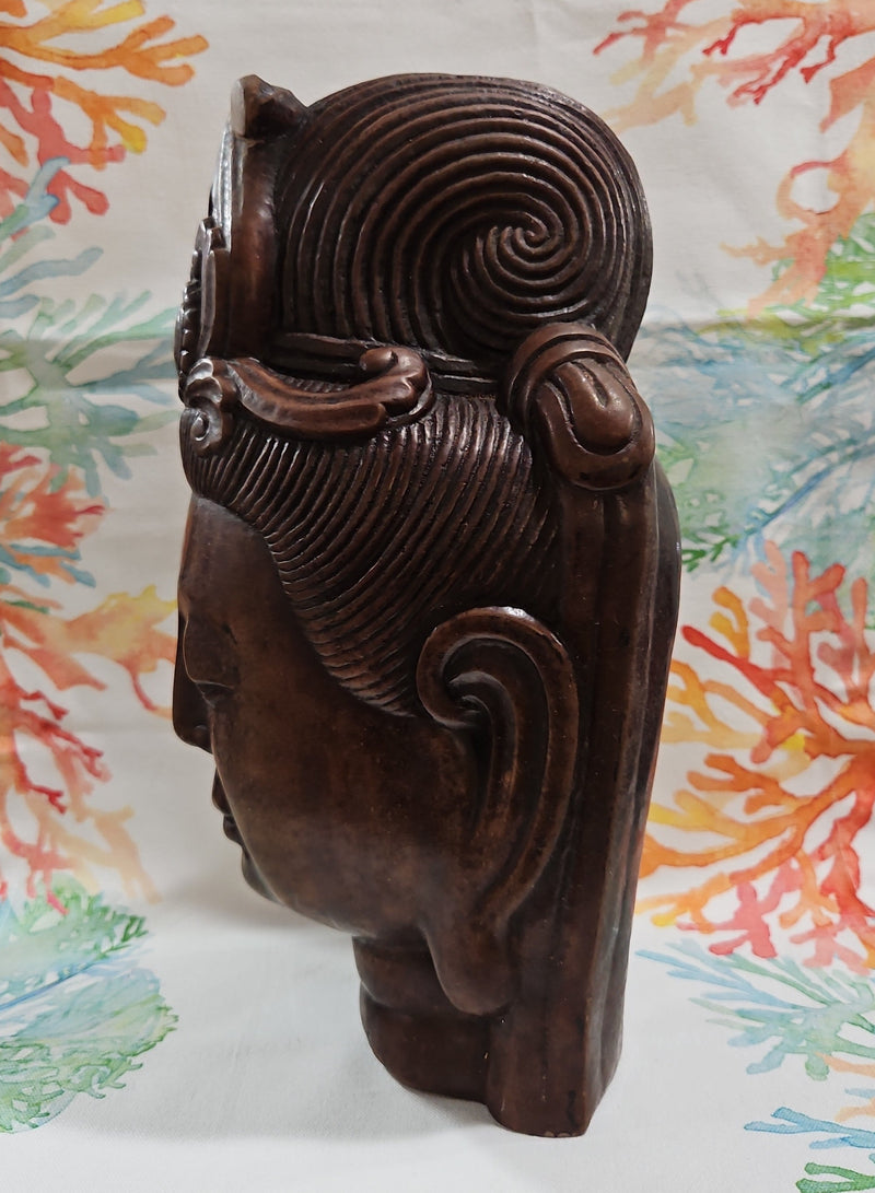 Vintage Kwan Yin Marble Buddha Bust