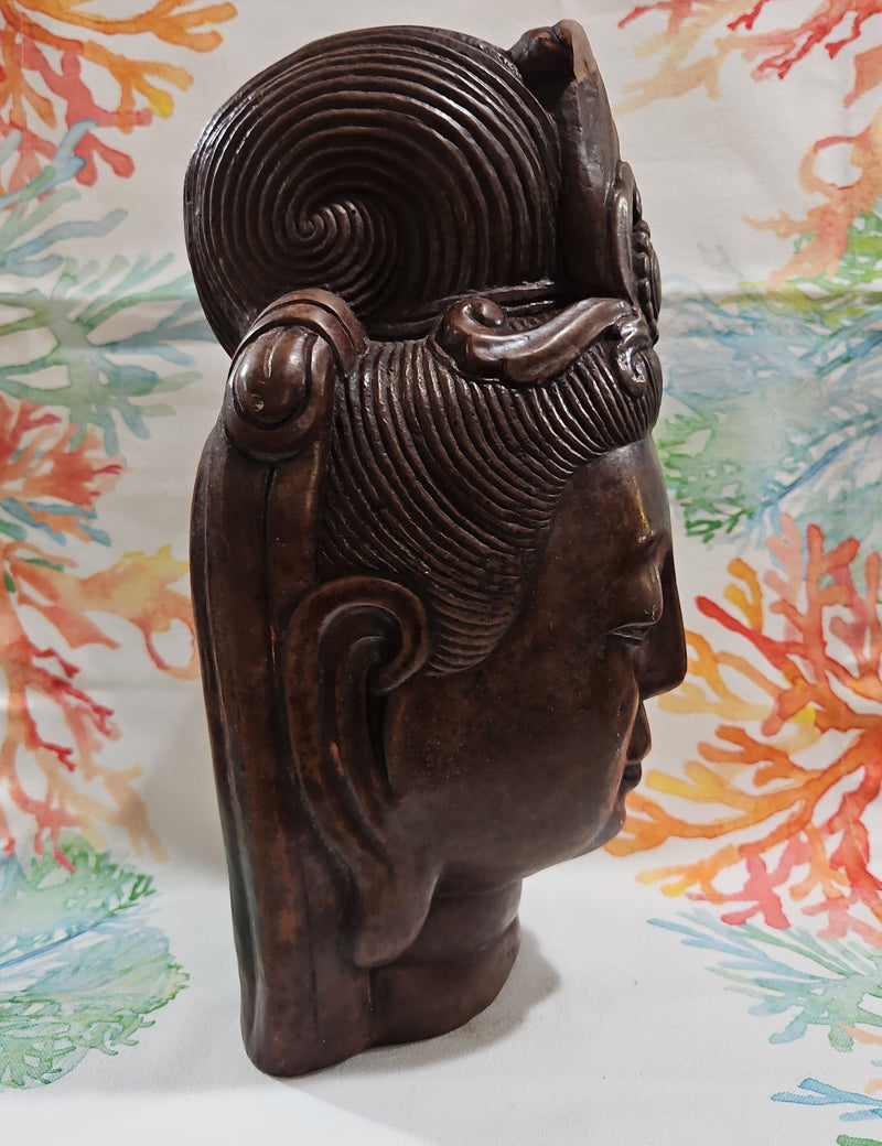 Vintage Kwan Yin Marble Buddha Bust