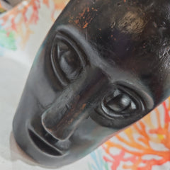 Vintage Carved Wood African Head Bust