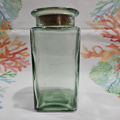 Vintage Green Glass Jar With Cork Top