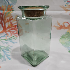 Vintage Green Glass Jar With Cork Top