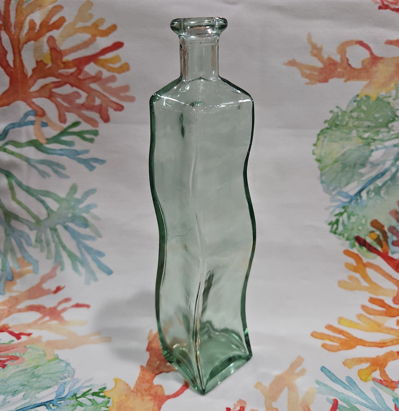 Vintage Curved Green Glass Jar
