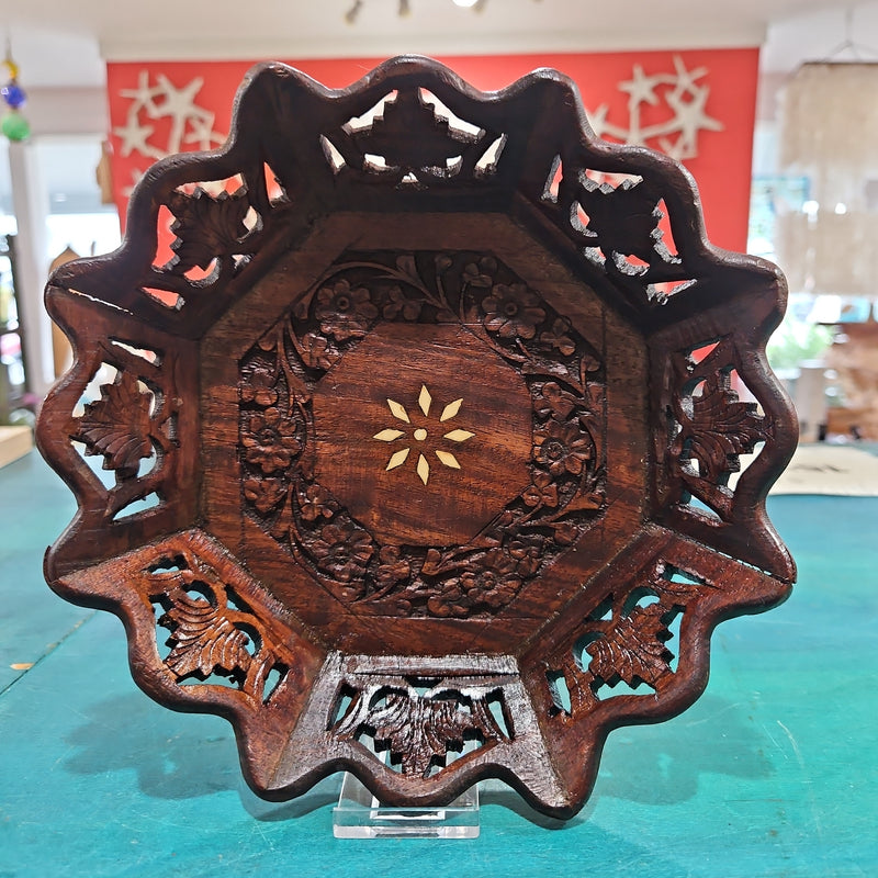 Vintage Indian Carved Wooden Bowl