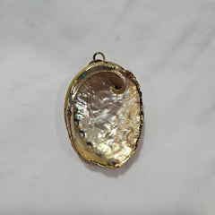 Vintage Abalone Sea Shell Gilded Pendant