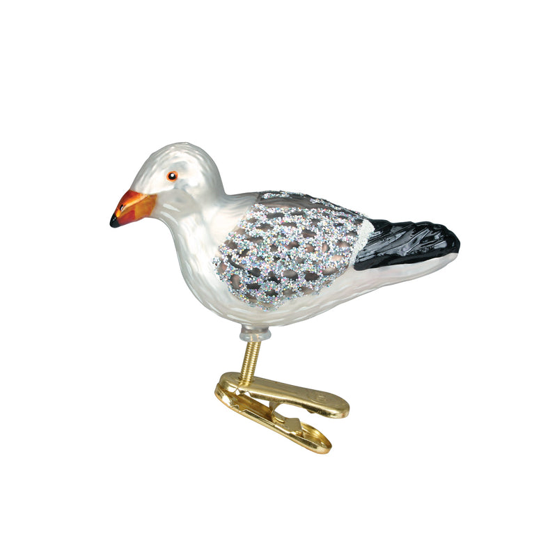 Sea Gull Clip-On Glass Ornament