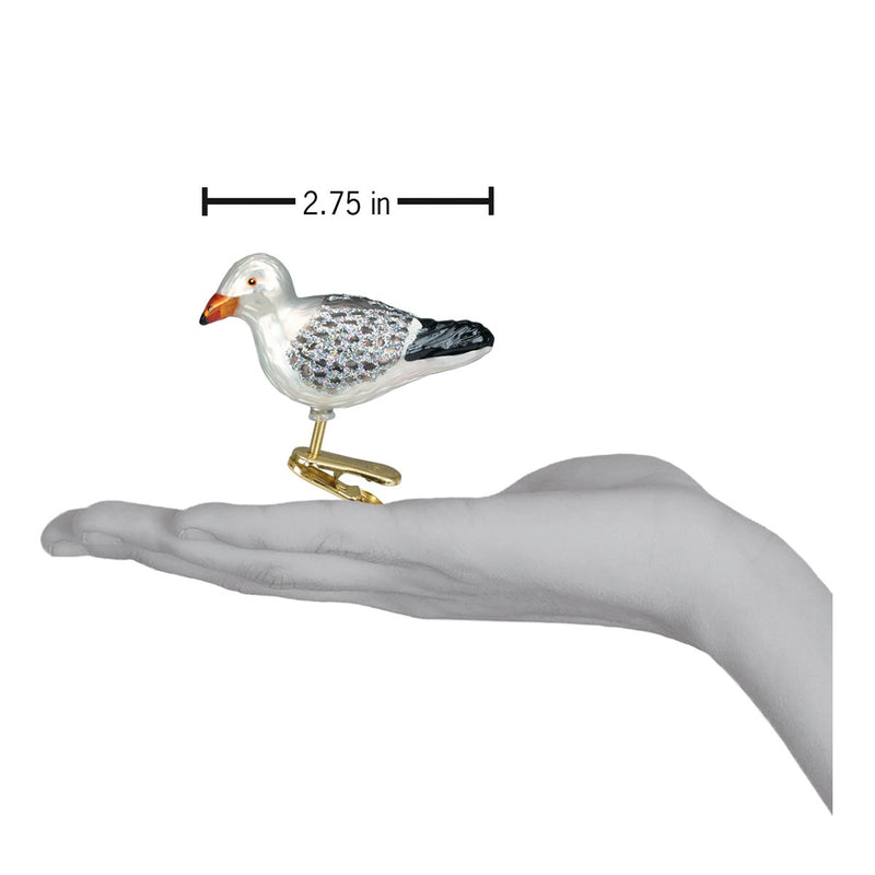 Sea Gull Clip-On Glass Ornament