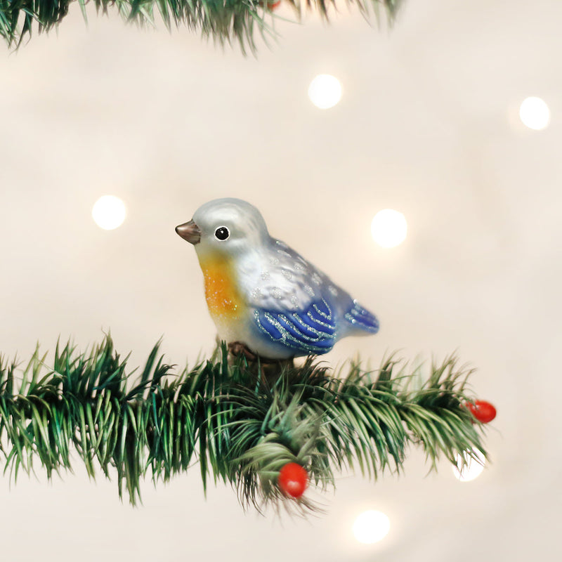 Baby Bluebird Glass Ornament