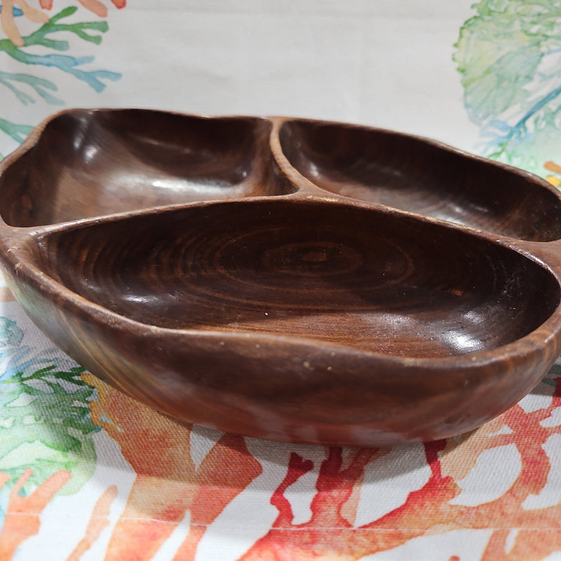 1960's Vintage Wood Monkey Pod Leaf Serving Dish Tray - Decorative TraysLoving Coastal Living