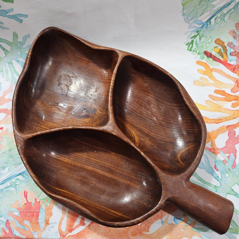 1960's Vintage Wood Monkey Pod Leaf Serving Dish Tray - Decorative TraysLoving Coastal Living