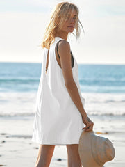 Women's Sleeveless Loose Romper – Casual Coverup Summer Overalls with Pockets