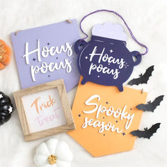 Purple Hocus Pocus Pastel Halloween Hanging Sign