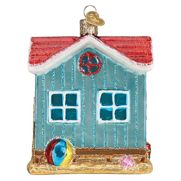 Beach House Glass Ornament