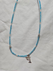 Beaded Dolphin Charm Necklace