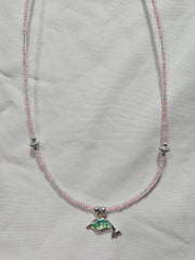 Beaded Dolphin Charm Necklace