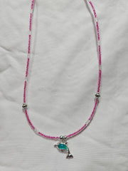 Beaded Dolphin Charm Necklace