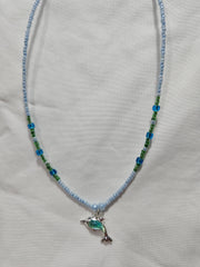 Beaded Dolphin Charm Necklace