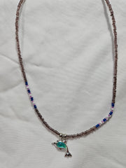 Beaded Dolphin Charm Necklace