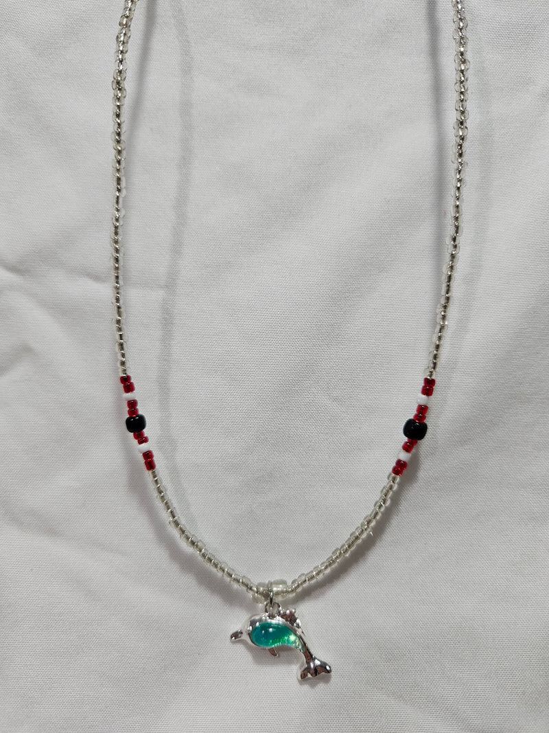 Beaded Dolphin Charm Necklace