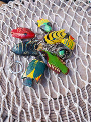 Vintage Tropical Fish Keychains