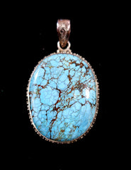 Stirling Silver Number 8 Turquoise Pendant