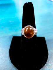 Stirling Silver Tigers Eye Ring Size 7