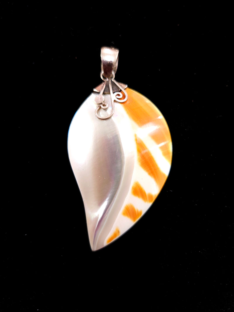 Nautilus Shell Leaf Pendant