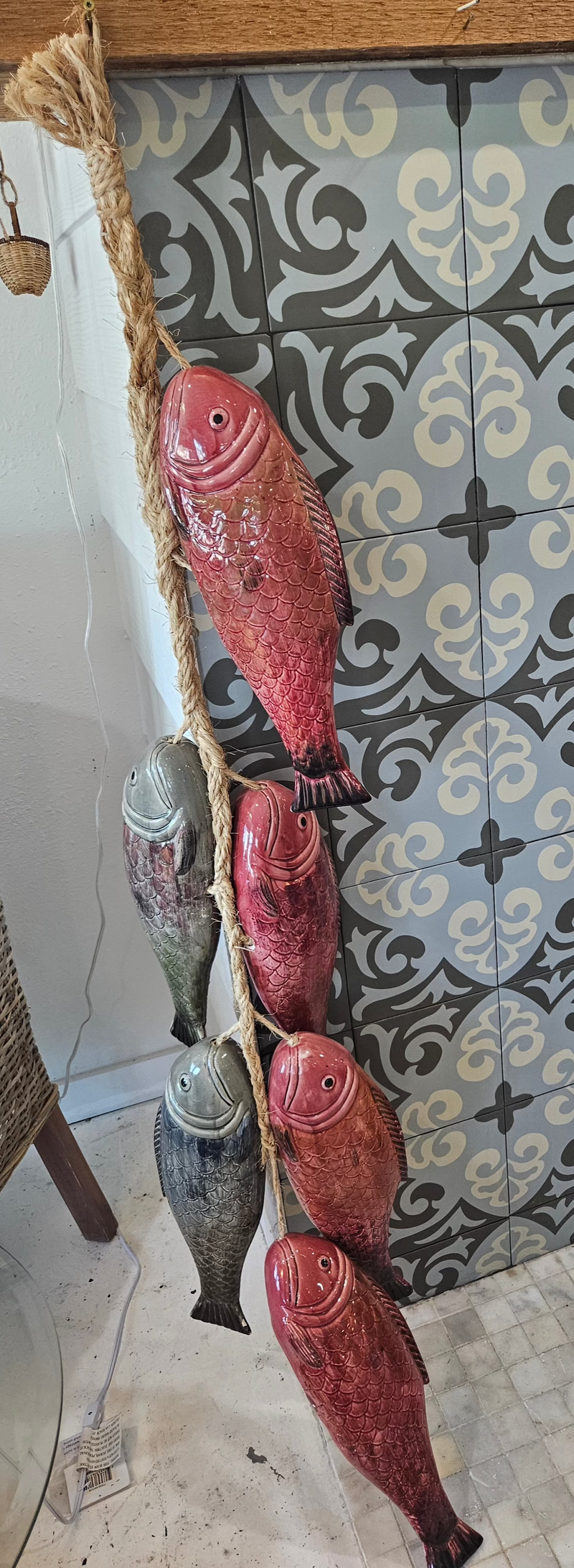 Vintage Ceramic Large String Of Fish