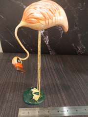 Vintage Paper Mache Flamingo Statue