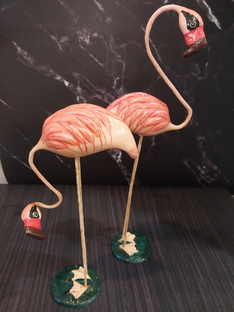 Vintage Paper Mache Flamingo Statue