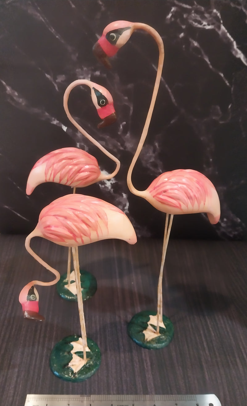 Vintage Paper Mache Flamingo Statue