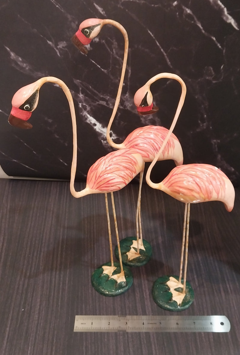 Vintage Paper Mache Flamingo Statue