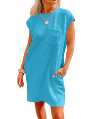 Cross-Border Sports Casual Pocket Short Sleeve Dress