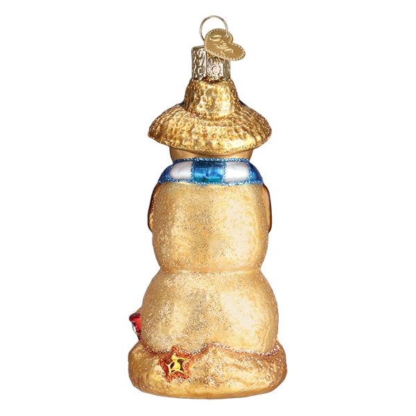 Sand Snowman Glass Ornament
