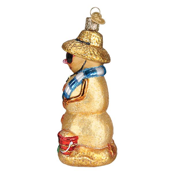 Sand Snowman Glass Ornament