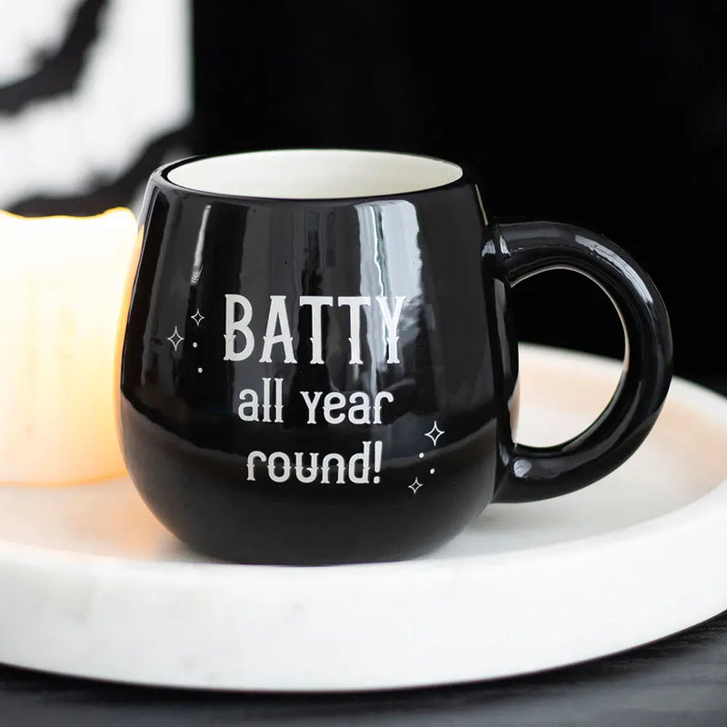 Gothic Halloween Batty All Year Round Rounded Peekaboo Mug