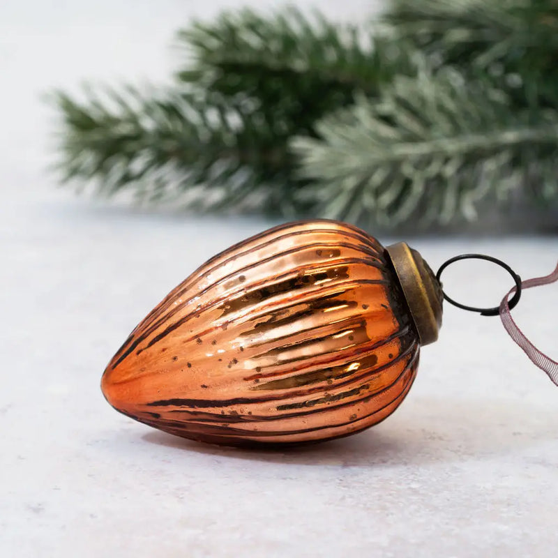 2" Russet Glass Pinecone Hanging Ornament