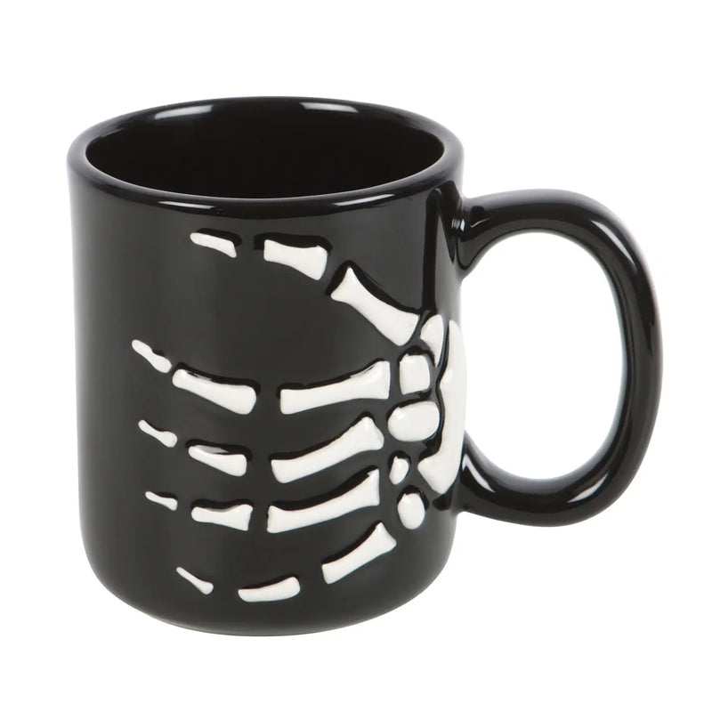 Gothic Halloween Skeleton Hand Mug