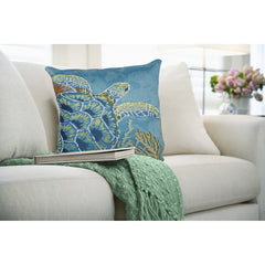 Marina Seaturtle Garden Indoor/Outdoor Pillow 18