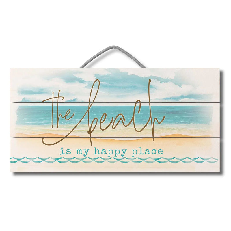 Beach Is My Happy Place Decorative Pallet Wood Sign 12" X 6"