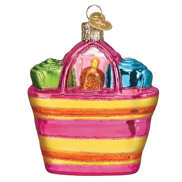 Beach Bag Glass Ornament