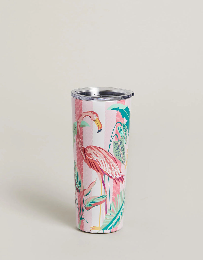 Stainles Steel Drink Tumbler Flamingo Print