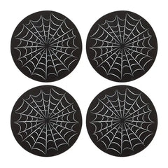 Black Gothic Spiderweb Coaster Set