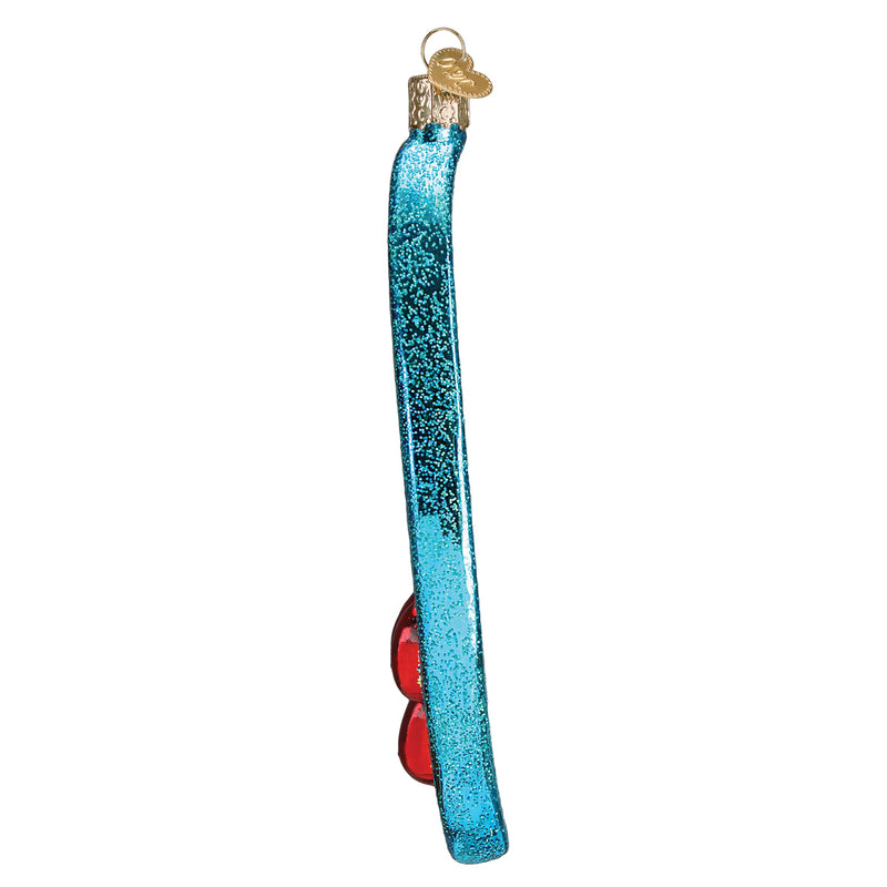 Tropical Surfboard Glass Ornament