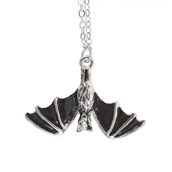 Gothic Hanging Bat Pendant Necklace