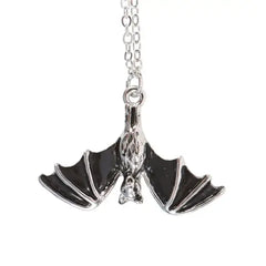 Gothic Hanging Bat Pendant Necklace