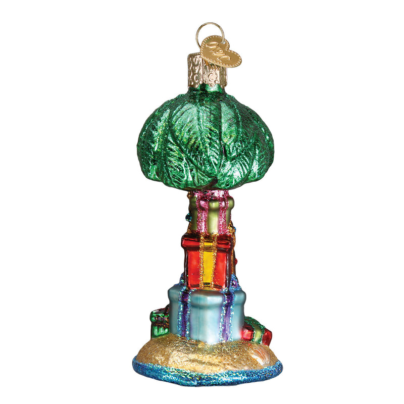 Christmas Palm Tree Glass Ornament