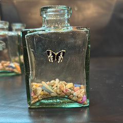 Shell Filled Bottle with Butterfly Accent
