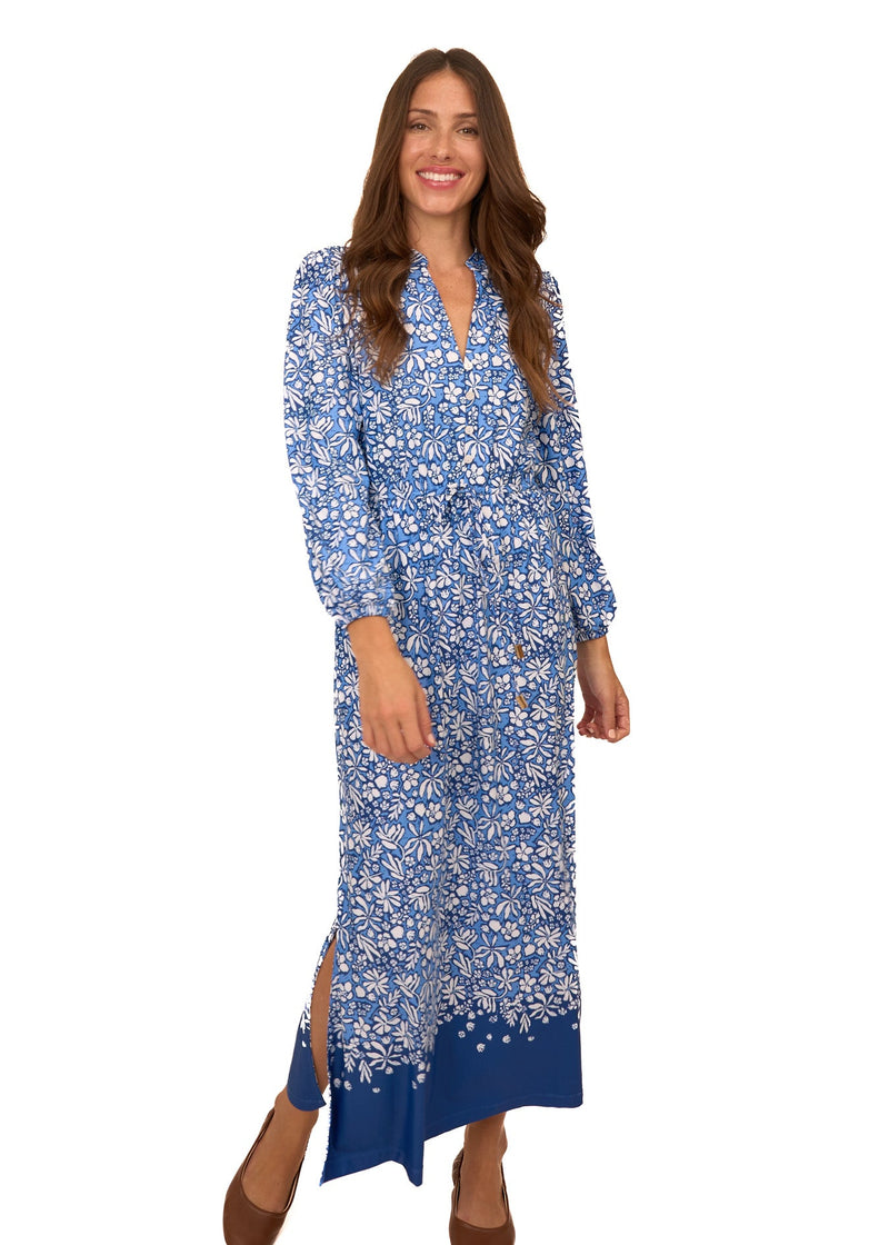 Seaside Floral Button Down Maxi Dress
