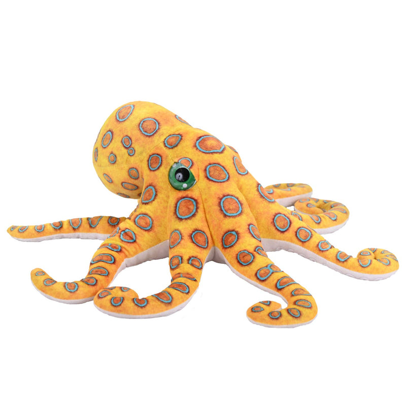 Living Blue Ring Octopus Stuffed Animal, 22 inches, soft plush with realistic detailing, perfect for children and ocean enthusiasts.