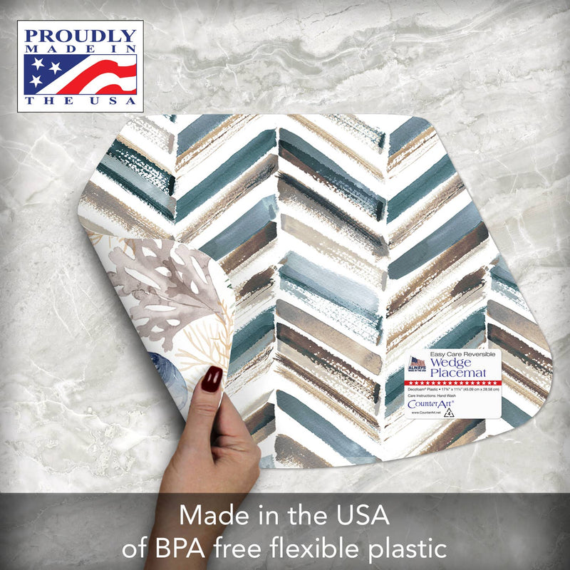 "Tidepool"  Wedge Shaped Reversible Flexible Placemat